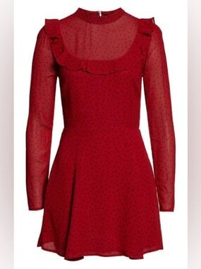 Reformation Spark Dress in red polka dot